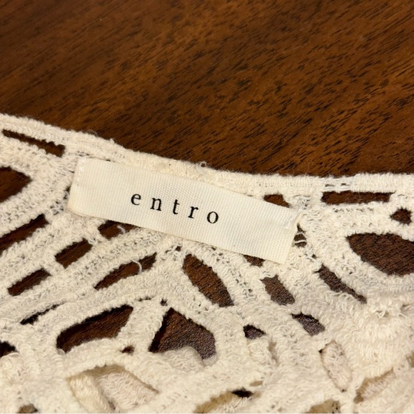 Entro Mint Green Knit Sweater with Crochet Lace Back. Size Small. Boho Chic - Picture 5 of 6